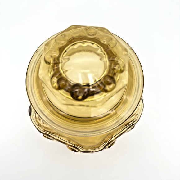 Vintage Federal Glass Amber Yellow Canister Show Off Jar Sun Gold 1970s READ 9" - Picture 2 of 7